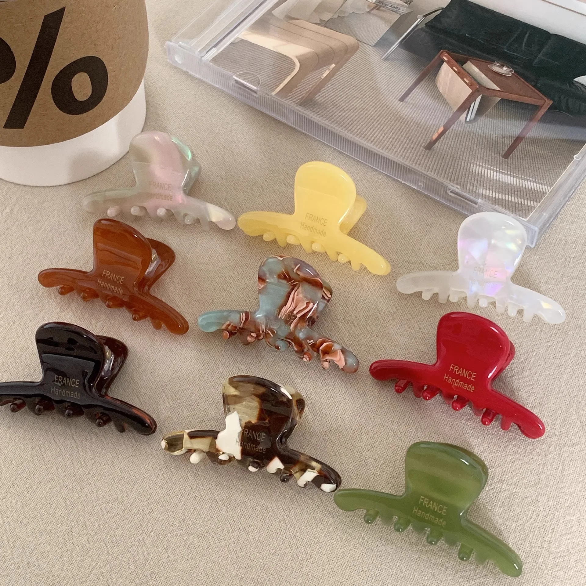 1PC Acetic Acetate Small Grab Clip Half Tie Hair Shark Clip Children's Back of the Head Plate Hair Clip Hair Volume Less Hair Ca
