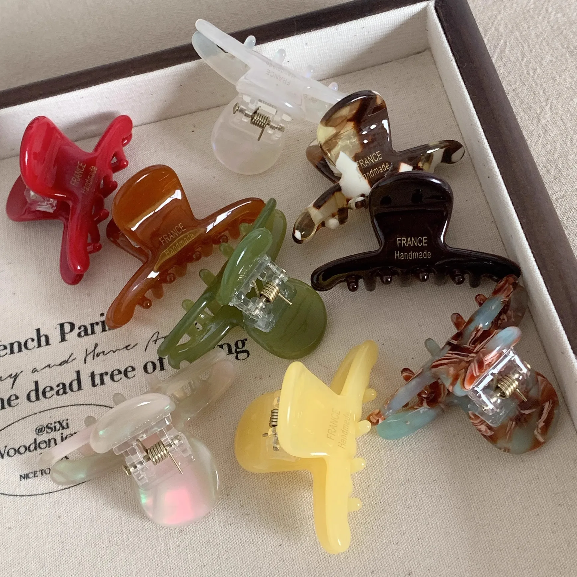 1PC Acetic Acetate Small Grab Clip Half Tie Hair Shark Clip Children's Back of the Head Plate Hair Clip Hair Volume Less Hair Ca