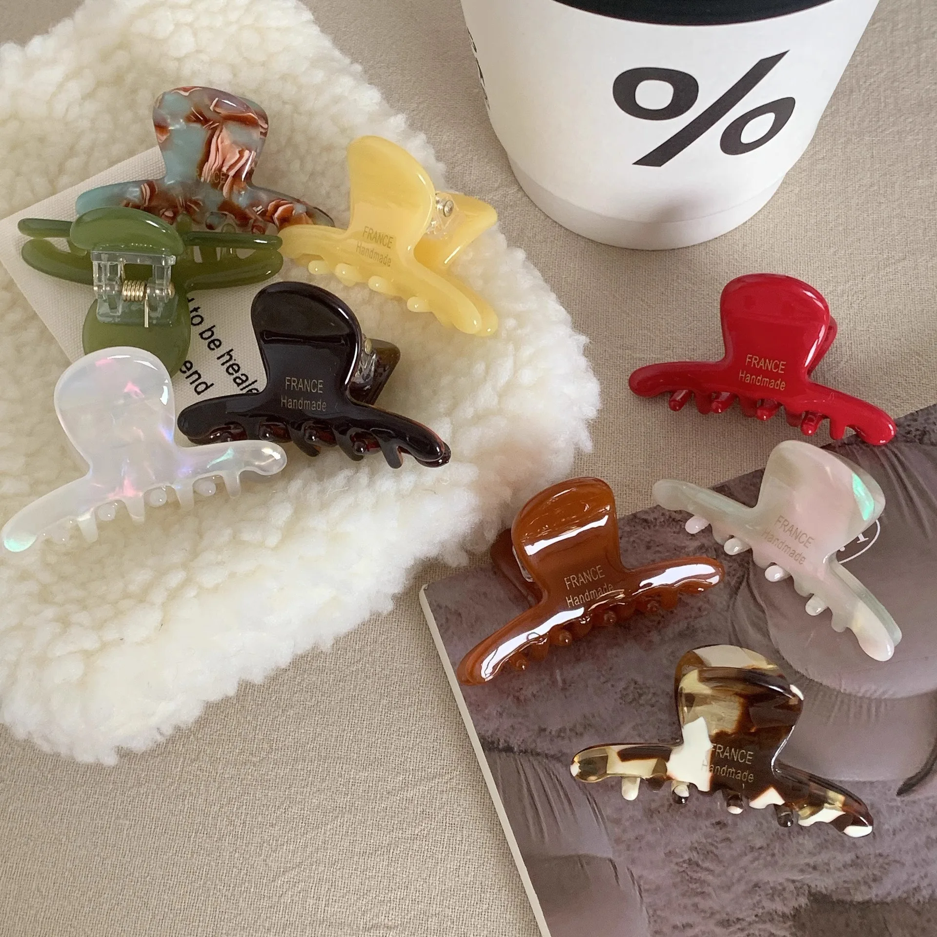 1PC Acetic Acetate Small Grab Clip Half Tie Hair Shark Clip Children's Back of the Head Plate Hair Clip Hair Volume Less Hair Ca