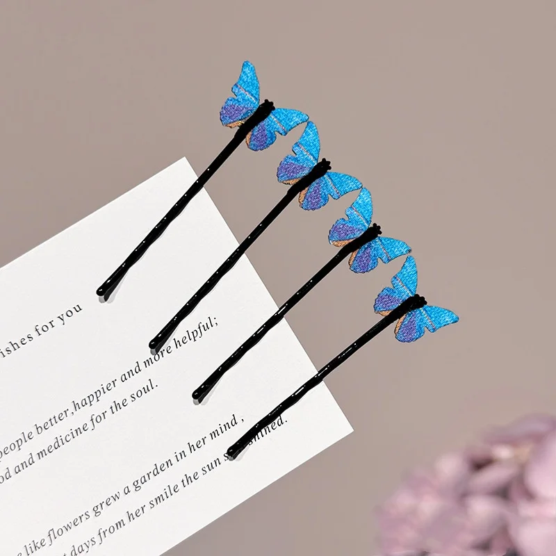 4-12PCS Butterfly Hair Clips Blue Butterfly Hair Clips Bridal Wedding Decoration Hair Clips Bridal Hair Accessories for Women an