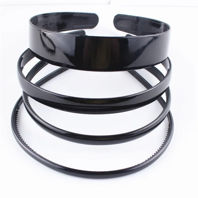 2025 Simple Women Headbands Fashion Head Band for Girls Solid Black Color Casual Hair Accessories Plastic Headbans Wholesale