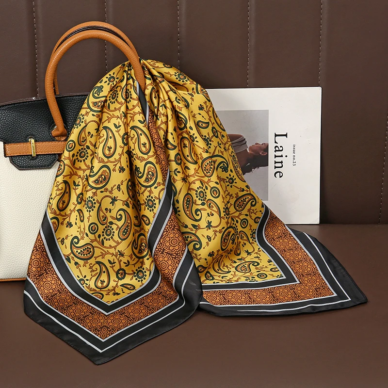 Luxury Polka Dot Silk Square Scarf Women Hijab Hair Bands Neckerchief Female Satin Shawl Ribbon Headband Fashion Wraps Bandana