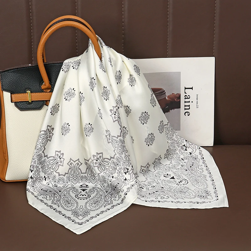 Luxury Polka Dot Silk Square Scarf Women Hijab Hair Bands Neckerchief Female Satin Shawl Ribbon Headband Fashion Wraps Bandana
