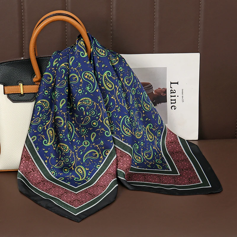Luxury Polka Dot Silk Square Scarf Women Hijab Hair Bands Neckerchief Female Satin Shawl Ribbon Headband Fashion Wraps Bandana