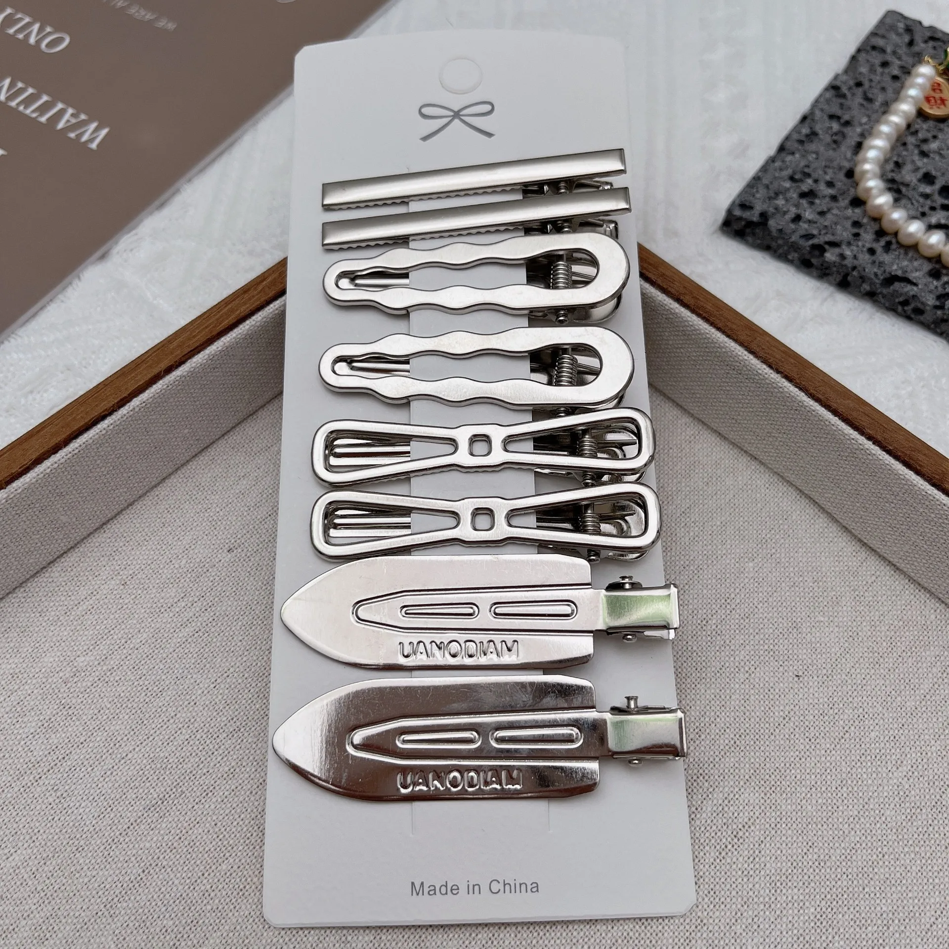 8PCS Metal Hair Clips Side Broken Hair Bangs Hair Cards Spice Girls Hair Accessories Silver Bangs Clip Set Side Clip One Word Cl