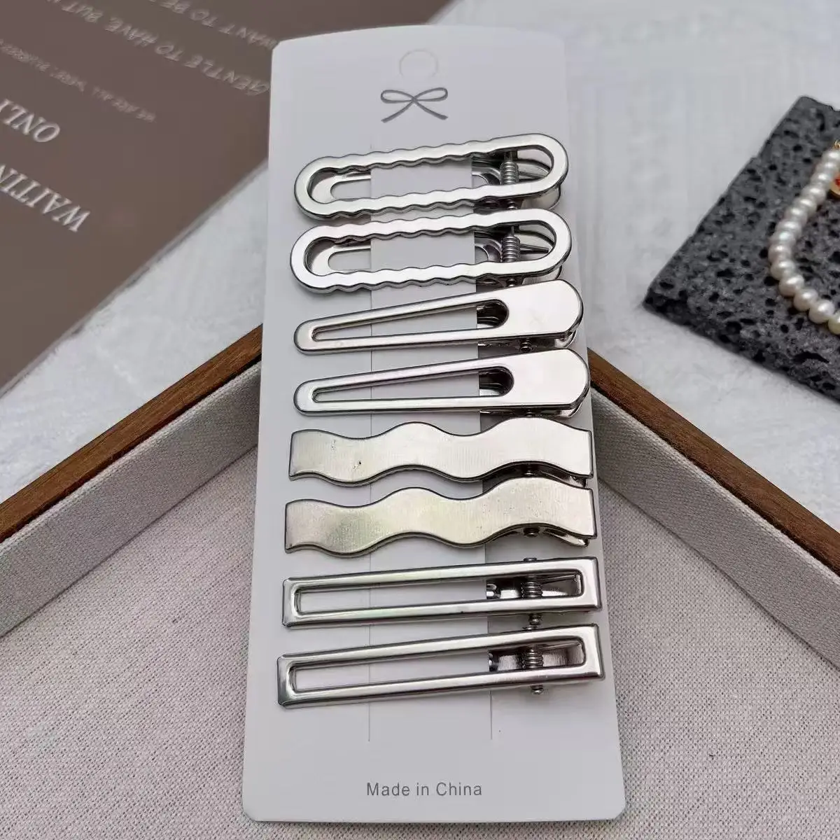 8PCS Metal Hair Clips Side Broken Hair Bangs Hair Cards Spice Girls Hair Accessories Silver Bangs Clip Set Side Clip One Word Cl