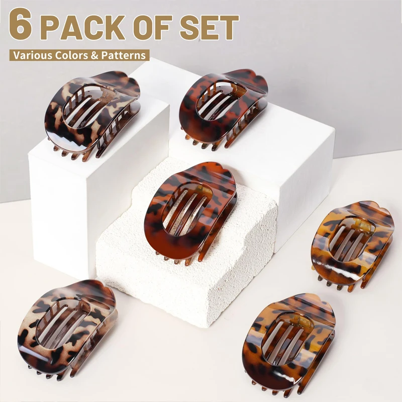 Flat Claw Clips Korean Style Acetic Acid Hair Clip Hair Accessories Women's Spoon Leopard Hair Clip Top Clip Simple Headpiece