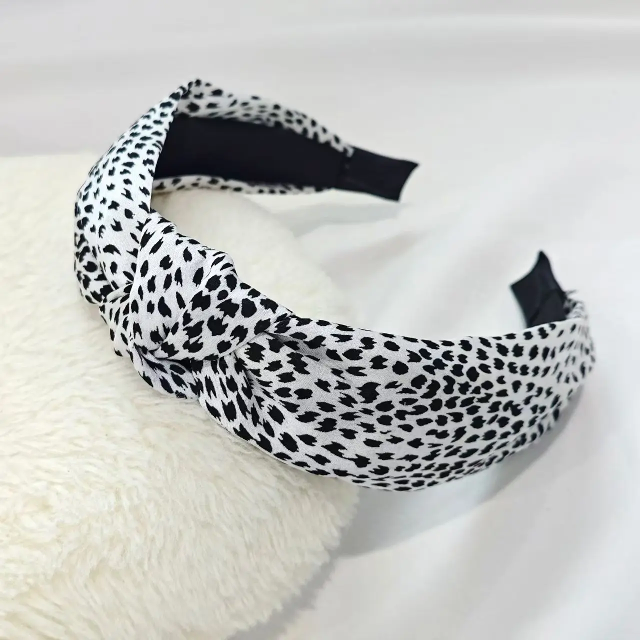 1PC Retro Hair Bands Women's New Cross Border Wide Edge Headband Out Leopard Black Department Knot Crimp Hair Bands
