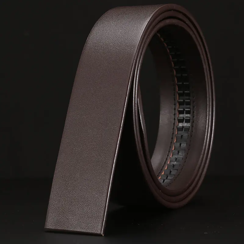 100% True Head Layer Cowhide Belt Without Buckle Automatic Buckle Retro Belt Body Width 3.50 CM