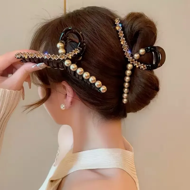 Luxury Hair Accessories With Diamond And Pearl For Women