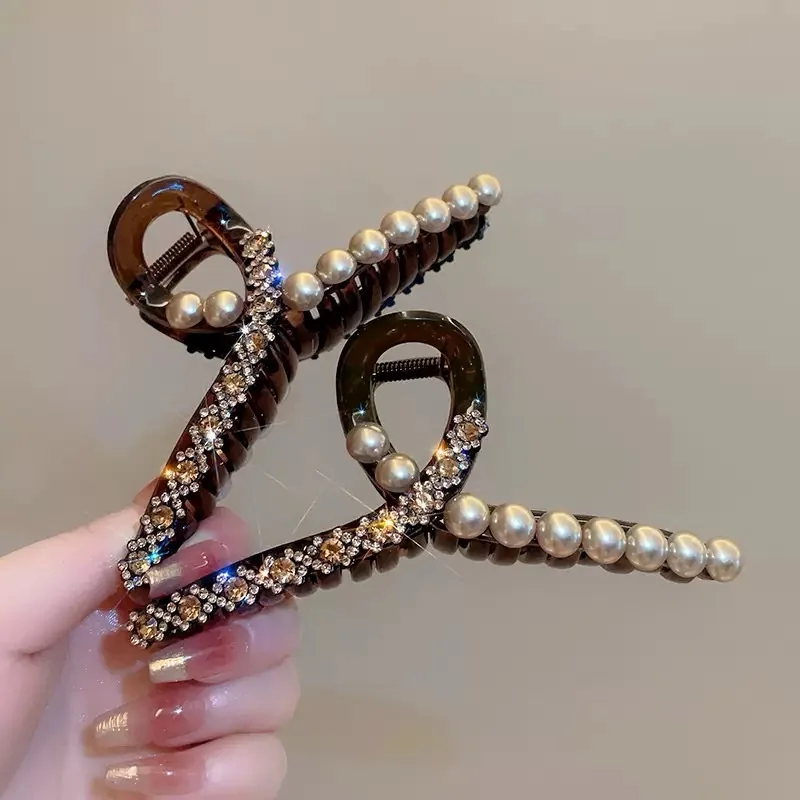 Luxury Hair Accessories With Diamond And Pearl For Women