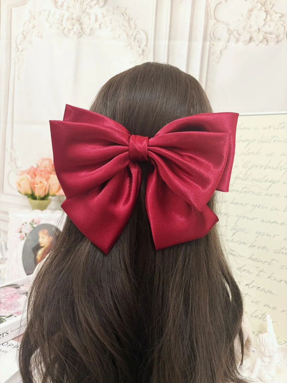 2026 Fashionable Stereo Hair Bow Hair Clip for Female Girls Three Layers of Satin Oversized Barrette Bow Hair Accessories