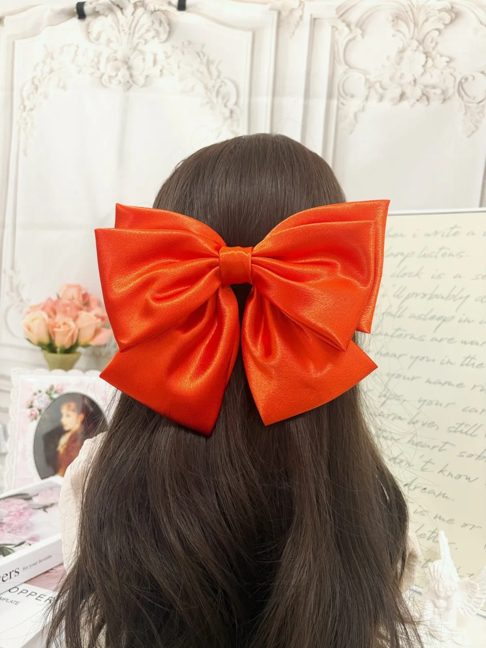 2026 Fashionable Stereo Hair Bow Hair Clip for Female Girls Three Layers of Satin Oversized Barrette Bow Hair Accessories