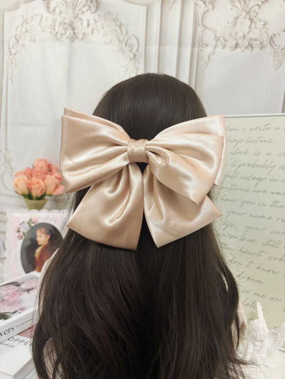 2026 Fashionable Stereo Hair Bow Hair Clip for Female Girls Three Layers of Satin Oversized Barrette Bow Hair Accessories