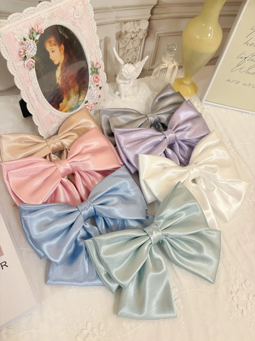2026 Fashionable Stereo Hair Bow Hair Clip for Female Girls Three Layers of Satin Oversized Barrette Bow Hair Accessories