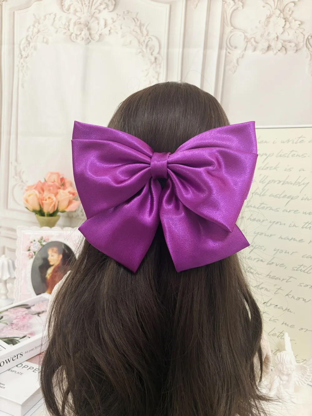 2026 Fashionable Stereo Hair Bow Hair Clip for Female Girls Three Layers of Satin Oversized Barrette Bow Hair Accessories