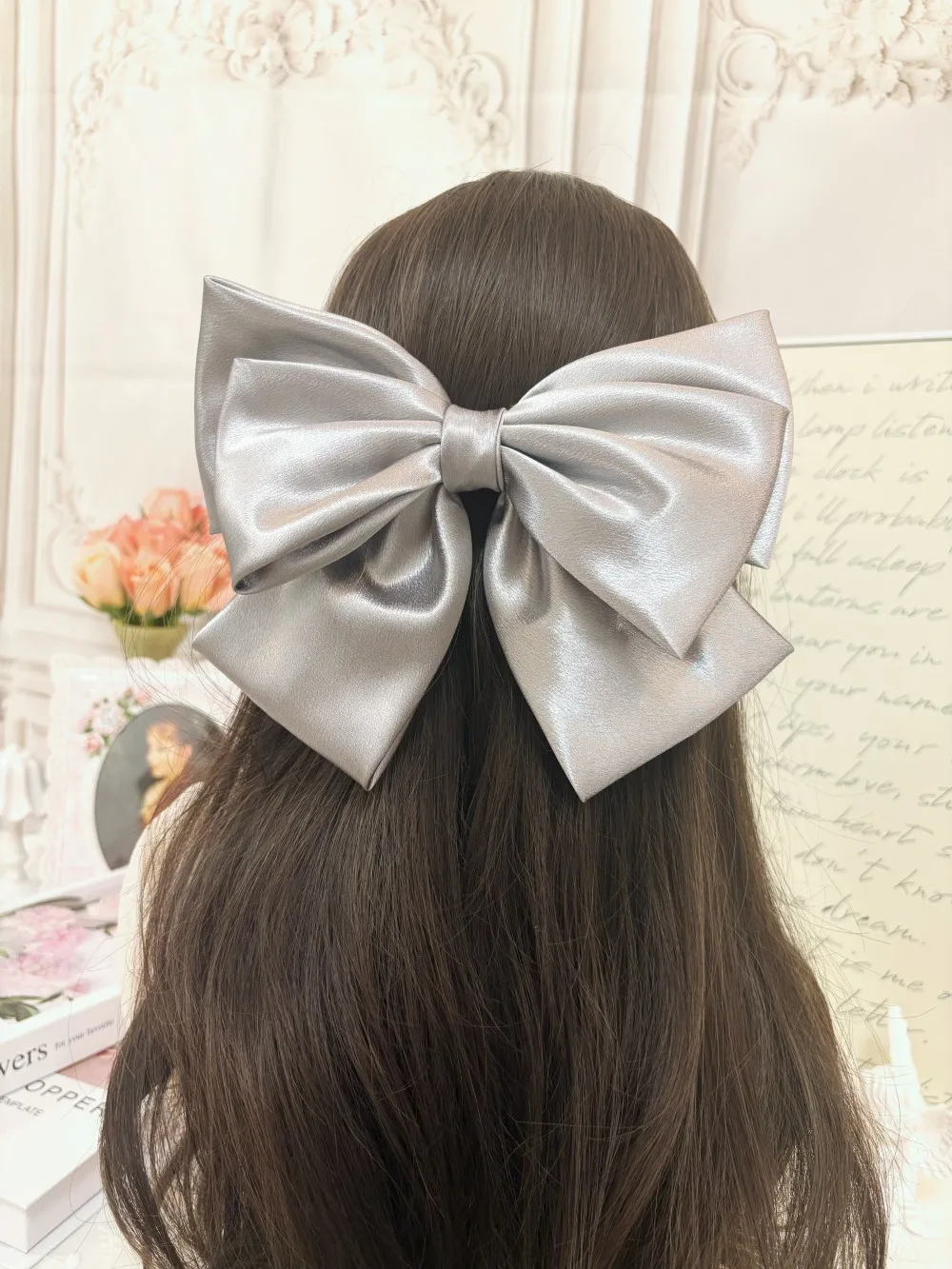 2026 Fashionable Stereo Hair Bow Hair Clip for Female Girls Three Layers of Satin Oversized Barrette Bow Hair Accessories