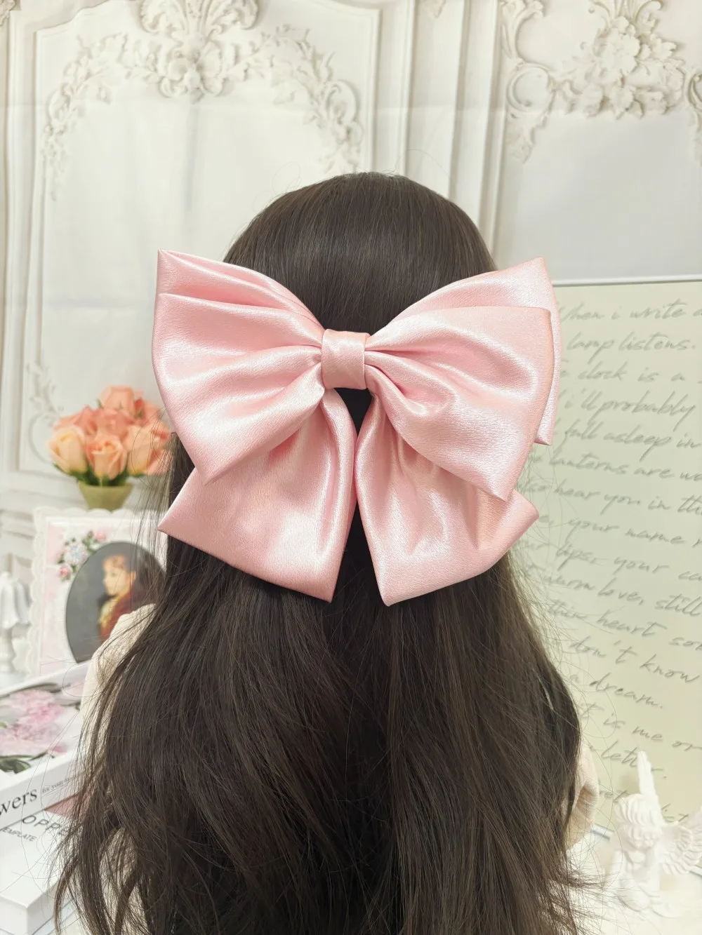 2026 Fashionable Stereo Hair Bow Hair Clip for Female Girls Three Layers of Satin Oversized Barrette Bow Hair Accessories