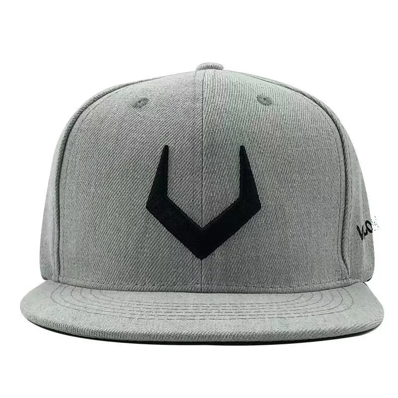 High quality Unisex Simple grey V 3D pierced Embroidery Bill Hip-Hop Hats Outdoor Adjustable Casual Baseball Caps Sunscreen Hat