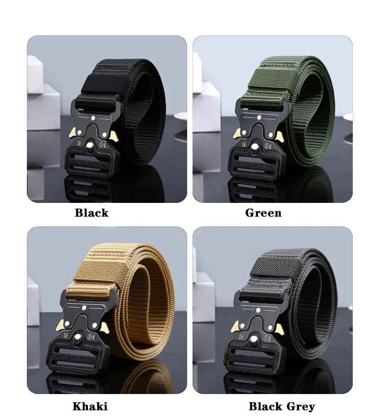 2pcs Versatile Men's Tactical Belts - Durable, Adjustable Design - for Outdoor Hunting & Sports Enthusiasts