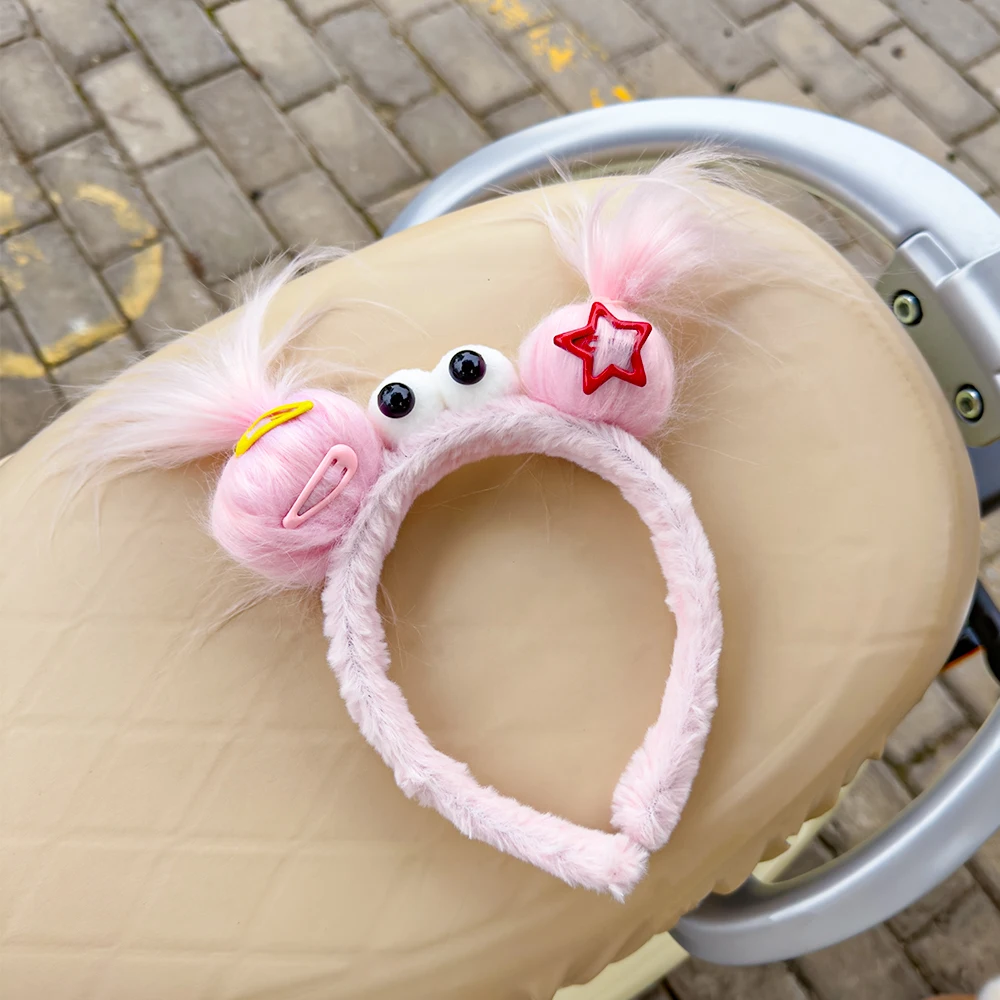 Plush Ugly Doll Hairband Women Creative Funny Headband Cute Wash Face Hoop Winter Hair Accessories