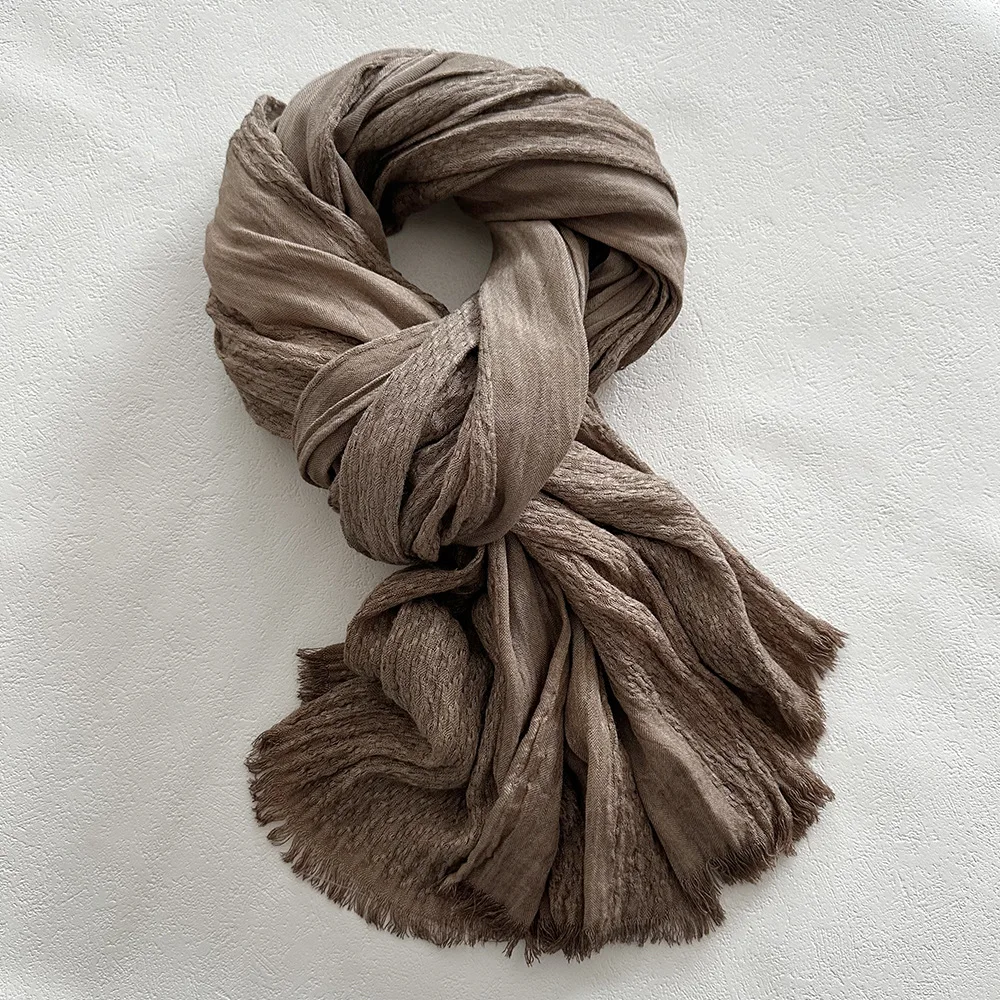 Autumn Winter Cotton Linen Men Scarf Soft Warm Neckerchief Short Tassel Scarves Casual Male Accessories Bufandas Shawls