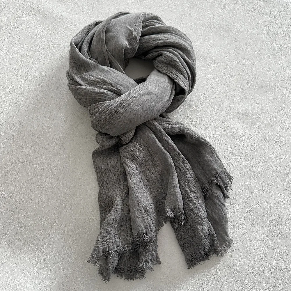 Autumn Winter Cotton Linen Men Scarf Soft Warm Neckerchief Short Tassel Scarves Casual Male Accessories Bufandas Shawls