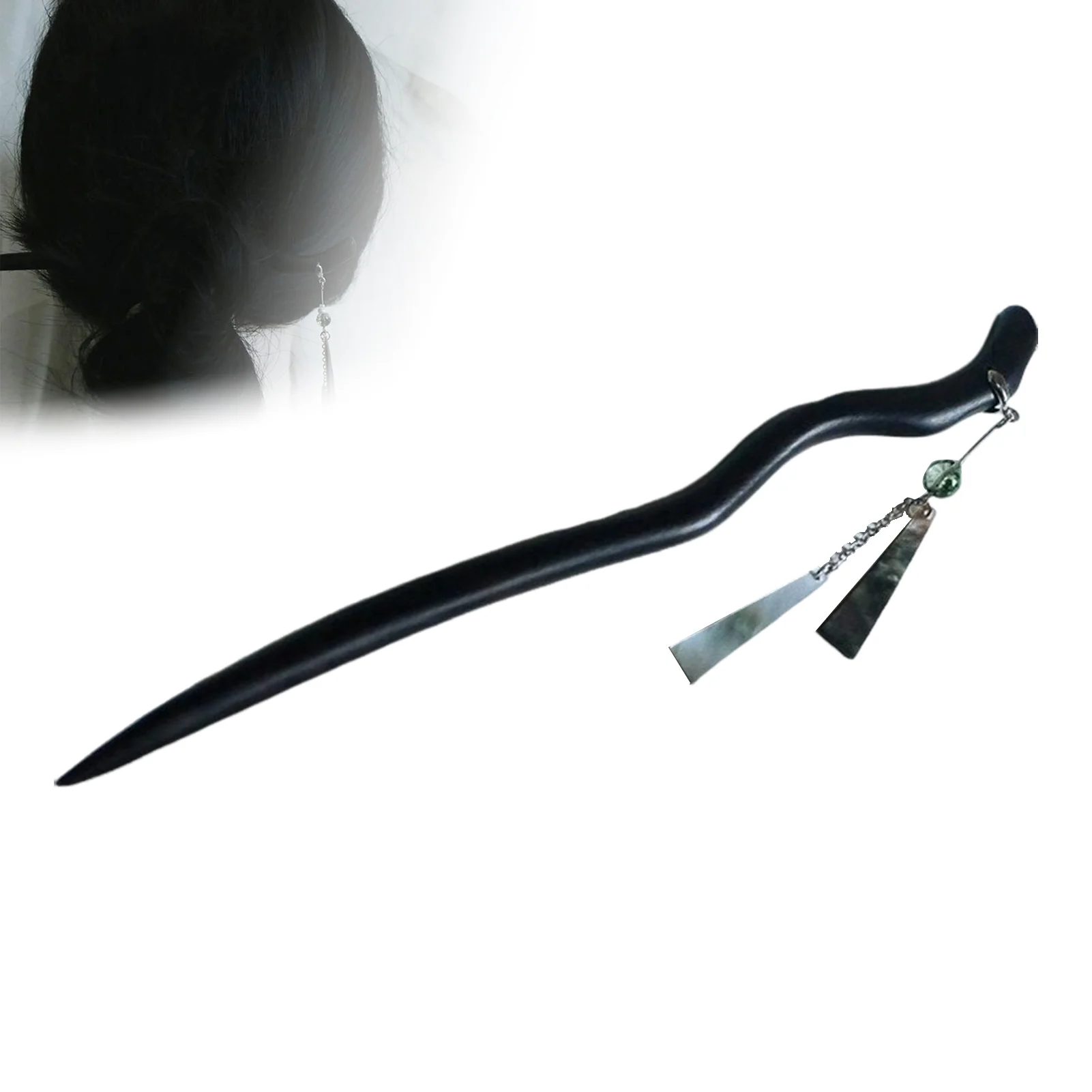 Retro Chinese Style Hairpin Elegant Gentle Simulated Wooden Tassel Hair Stick Hanfu Ru Skirt Hairstyle Accessories For Women