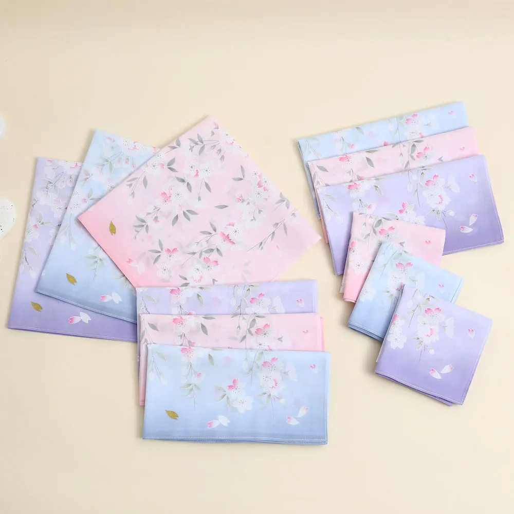 3 Pack of Pure Cotton Women's Handkerchiefs, Elegant Flower Handkerchiefs, Absorbent Sweat Towels, Wedding Bride and Mother Souvenirs, Decorative Towels
