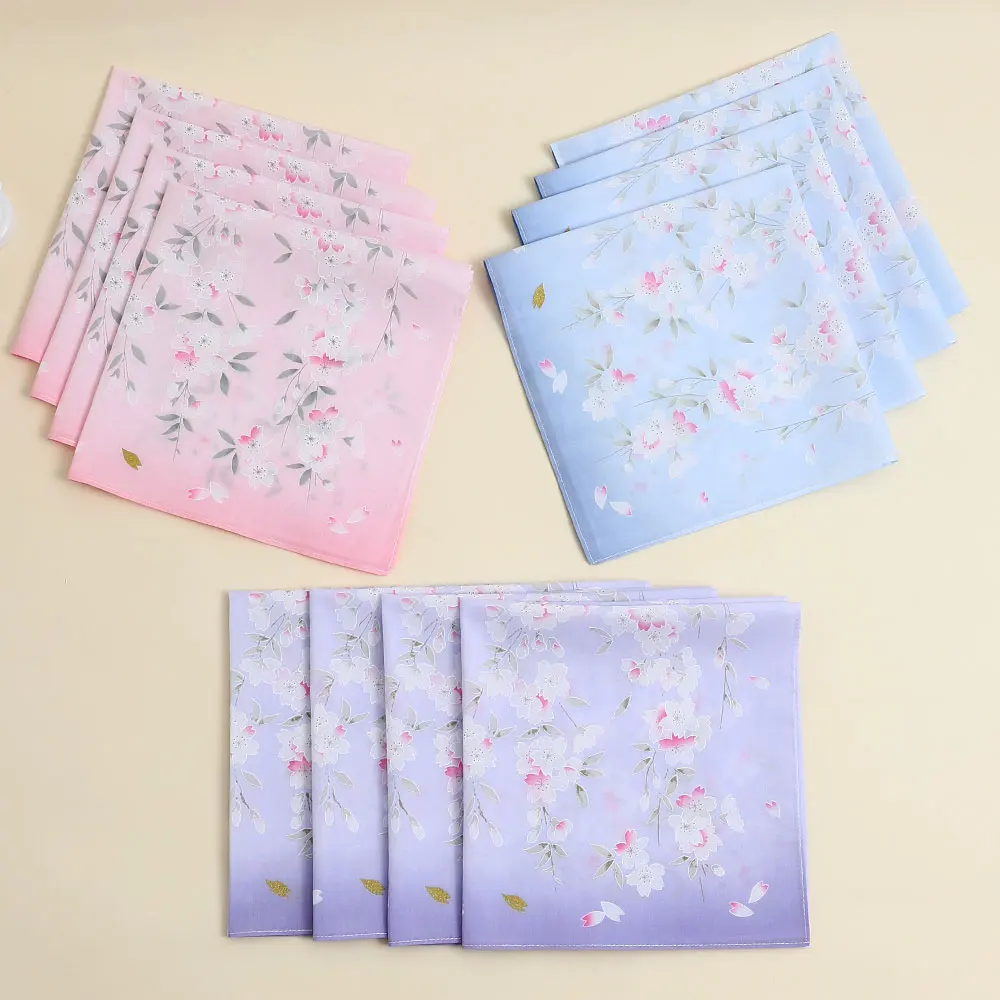 3 Pack of Pure Cotton Women's Handkerchiefs, Elegant Flower Handkerchiefs, Absorbent Sweat Towels, Wedding Bride and Mother Souvenirs, Decorative Towels