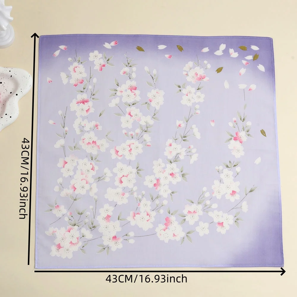 3 Pack of Pure Cotton Women's Handkerchiefs, Elegant Flower Handkerchiefs, Absorbent Sweat Towels, Wedding Bride and Mother Souvenirs, Decorative Towels