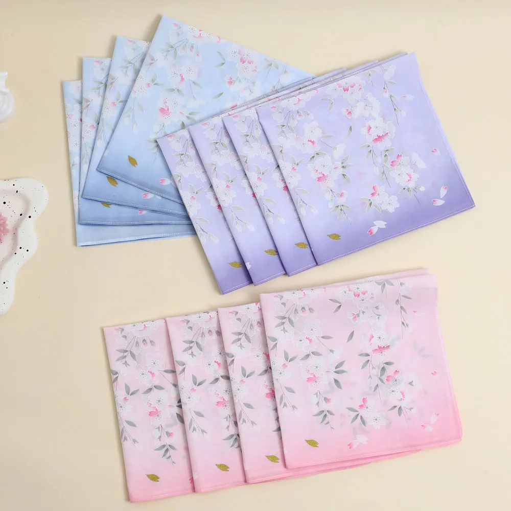 3 Pack of Pure Cotton Women's Handkerchiefs, Elegant Flower Handkerchiefs, Absorbent Sweat Towels, Wedding Bride and Mother Souvenirs, Decorative Towels