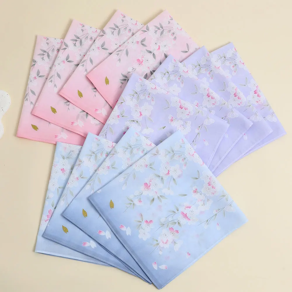 3 Pack of Pure Cotton Women's Handkerchiefs, Elegant Flower Handkerchiefs, Absorbent Sweat Towels, Wedding Bride and Mother Souvenirs, Decorative Towels