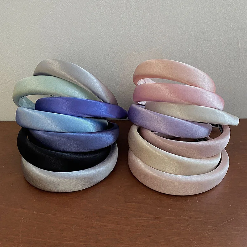 Shiny Satin Fabric Headband Wide Cross Hairbands Daily Headwear Sweet Simple Headbands Women Hair Accessories