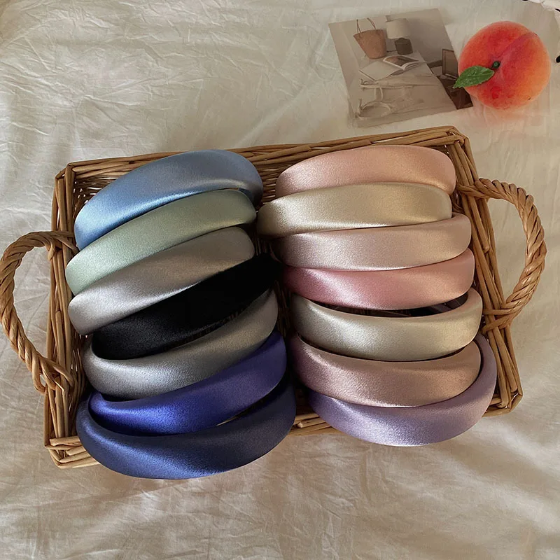 Shiny Satin Fabric Headband Wide Cross Hairbands Daily Headwear Sweet Simple Headbands Women Hair Accessories
