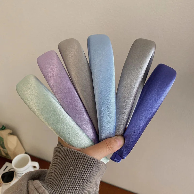 Shiny Satin Fabric Headband Wide Cross Hairbands Daily Headwear Sweet Simple Headbands Women Hair Accessories