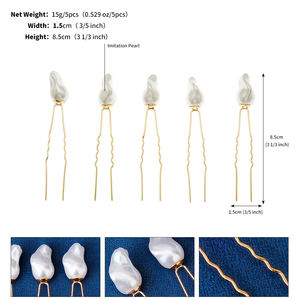 Fashion Pearl Hair Clip For Women Copper Wire Wrap Design Bridal Wedding Hairpin Simple Headpiece Hair Clip