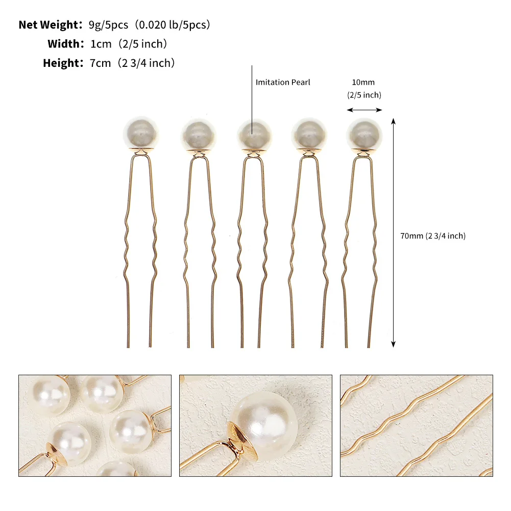 Fashion Pearl Hair Clip For Women Copper Wire Wrap Design Bridal Wedding Hairpin Simple Headpiece Hair Clip