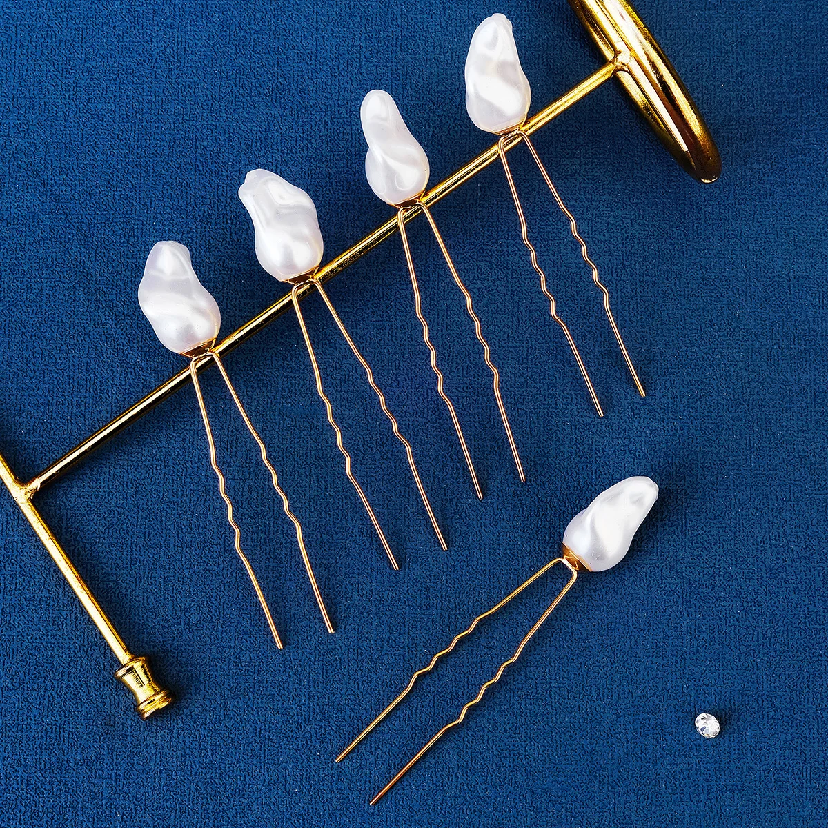 Fashion Pearl Hair Clip For Women Copper Wire Wrap Design Bridal Wedding Hairpin Simple Headpiece Hair Clip