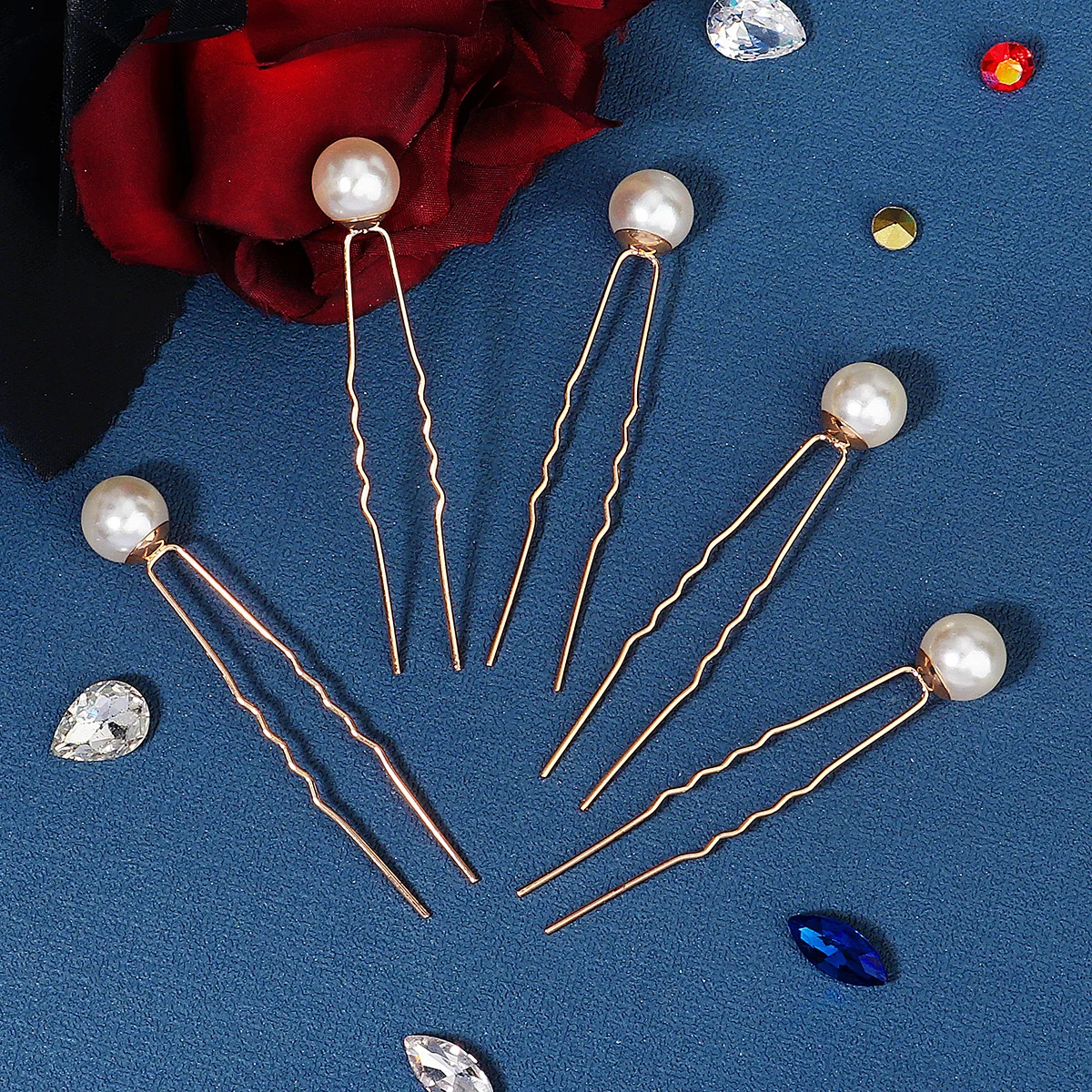 Fashion Pearl Hair Clip For Women Copper Wire Wrap Design Bridal Wedding Hairpin Simple Headpiece Hair Clip