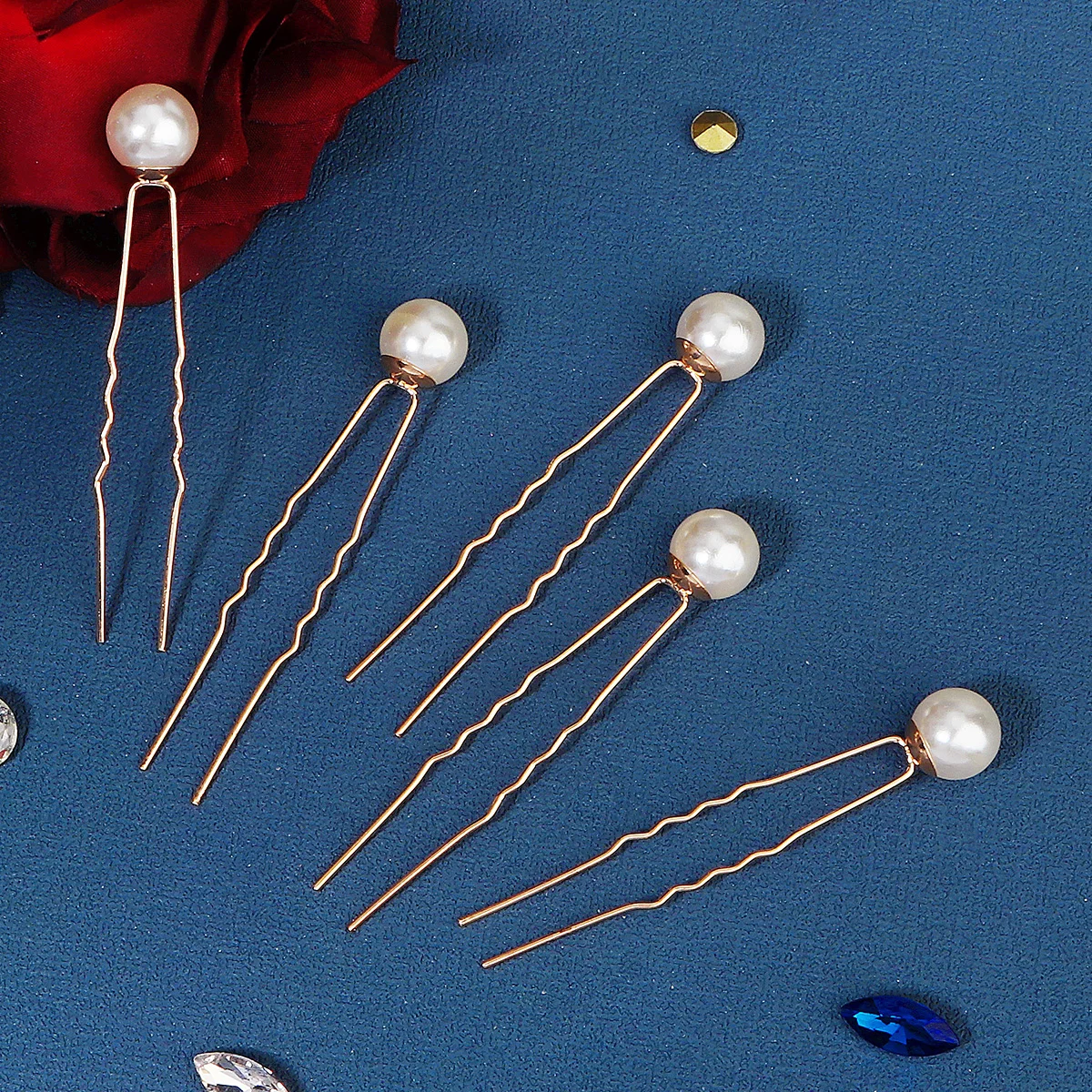 Fashion Pearl Hair Clip For Women Copper Wire Wrap Design Bridal Wedding Hairpin Simple Headpiece Hair Clip
