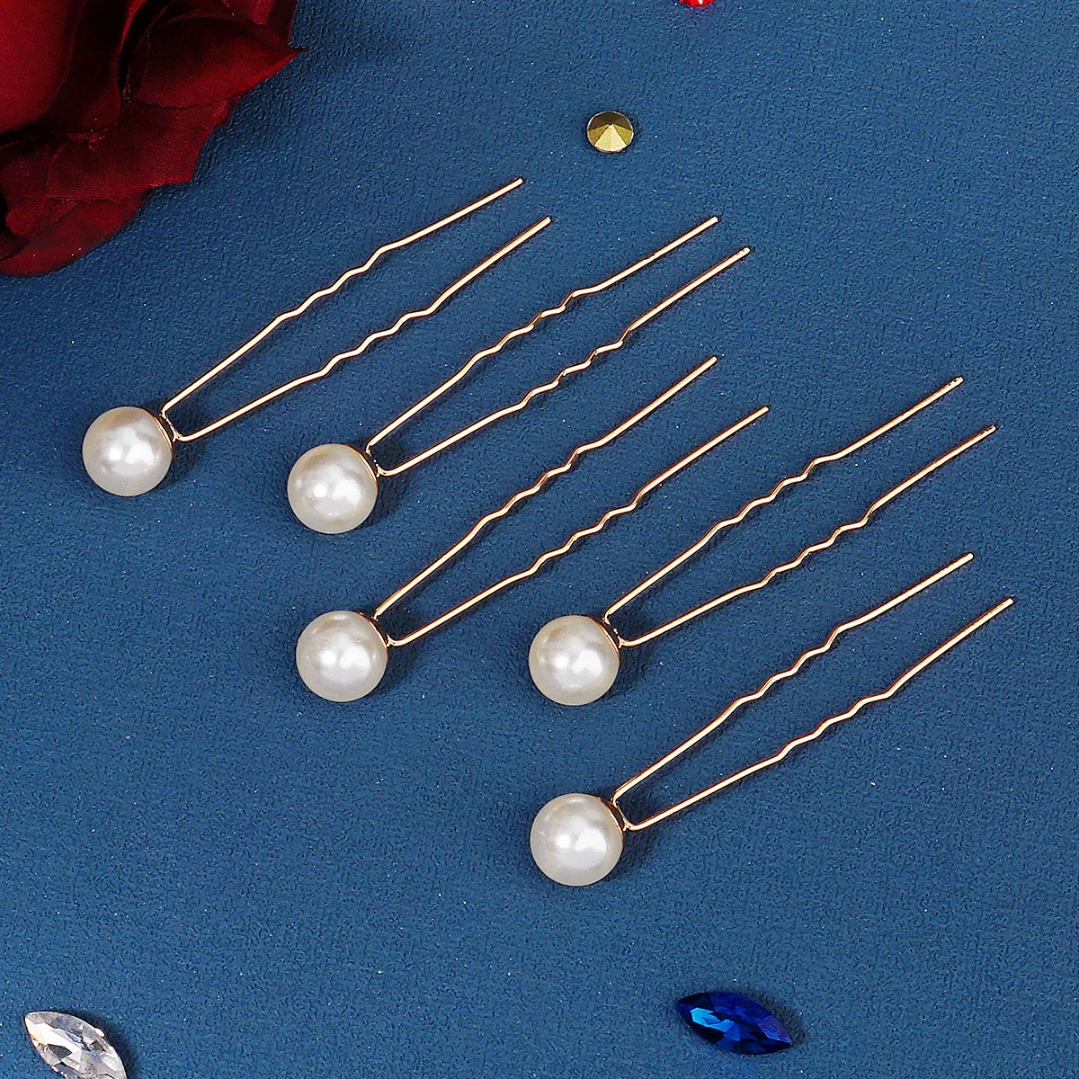 Fashion Pearl Hair Clip For Women Copper Wire Wrap Design Bridal Wedding Hairpin Simple Headpiece Hair Clip