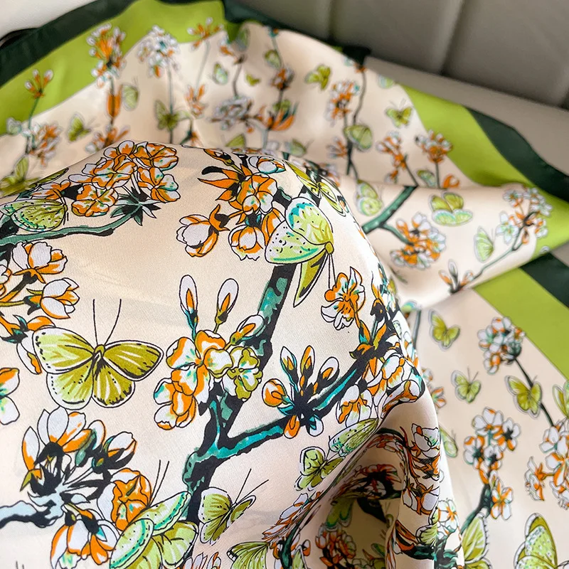 New Fashion Square Scarf Women Spring Summer Print Thin Sun Protection Neck Protection Tie Headband Versatile Scarves Party Gift