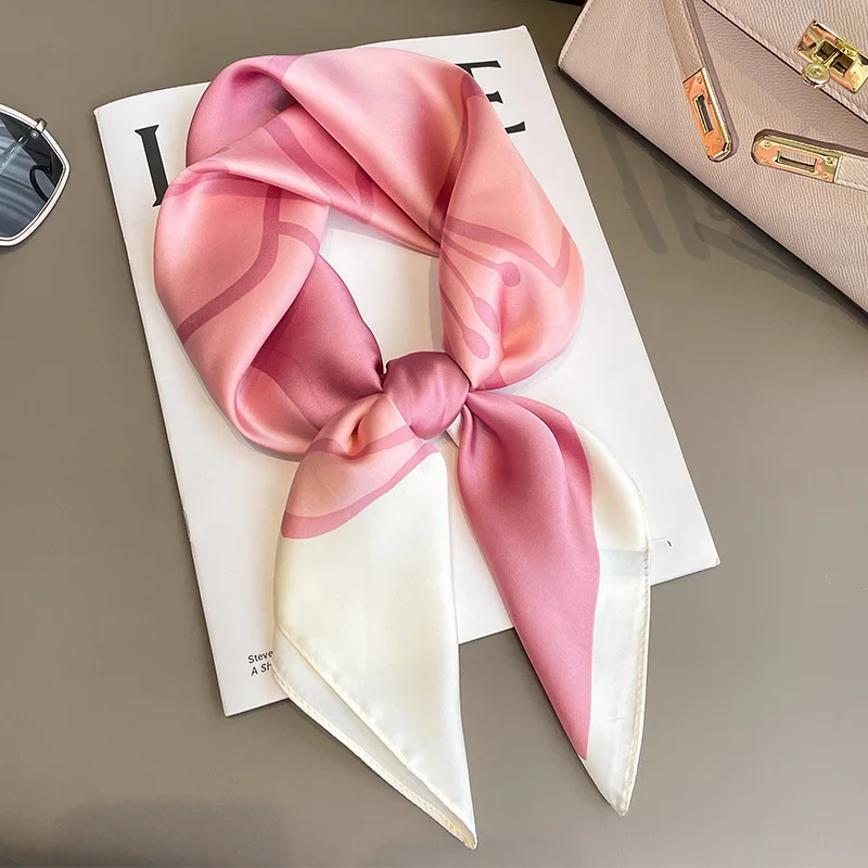 New Fashion Square Scarf Women Spring Summer Print Thin Sun Protection Neck Protection Tie Headband Versatile Scarves Party Gift