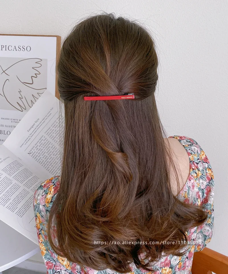 Korean black duck beak clip resin hair clip wine red word clip fringe clip side clipsimplicity 、 Simple woman homewear hot sale