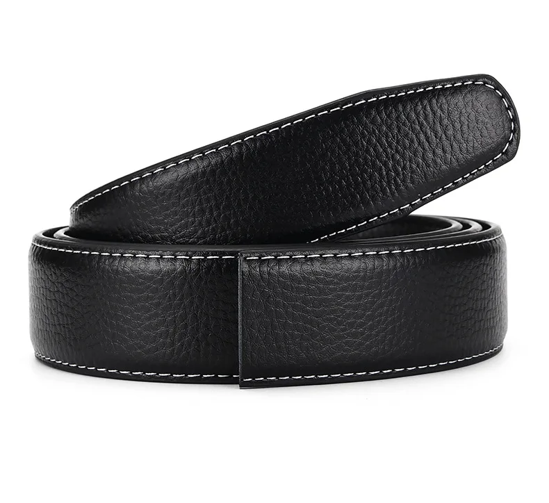 Belt No Buckle for Automatic Buckle PU Leather Belts Without Buckle for Men Women No Buckle 3.5cm Wide 150 160cm