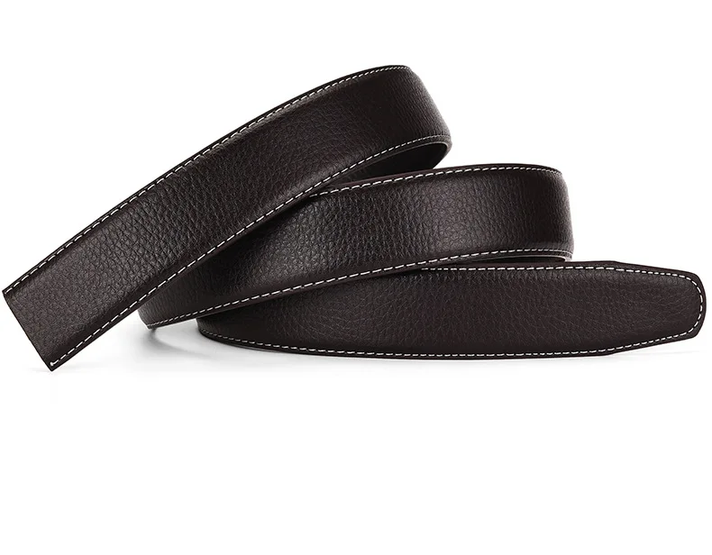 Belt No Buckle for Automatic Buckle PU Leather Belts Without Buckle for Men Women No Buckle 3.5cm Wide 150 160cm
