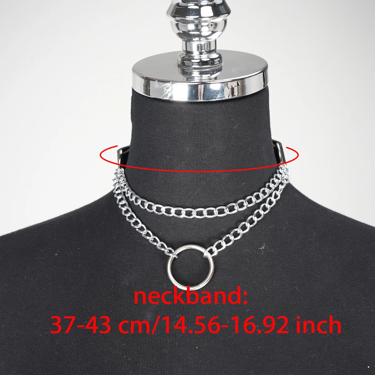 Punk Gothic Black PU Leather Chain Collar Choker For Women Adjustable Decor For Daily Cosplay Rave Club Festival Party Outfit