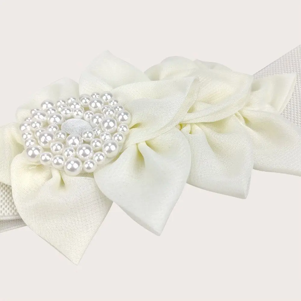 Flower Decoration Wide Waist Belt Dress Coat Suit Decorative Waistband Women Stretch Waistband