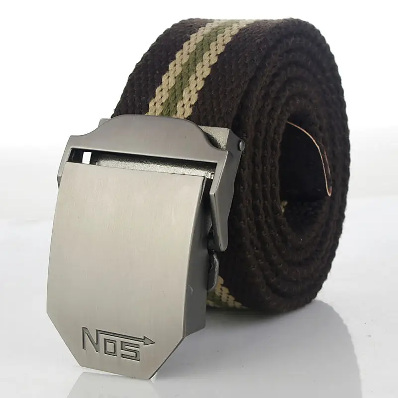 Fashion Men Canvas Belt Luxury Metal Buckle Jeans Belts for Men Waistband Army Military Tactical Belts Male Strap Black